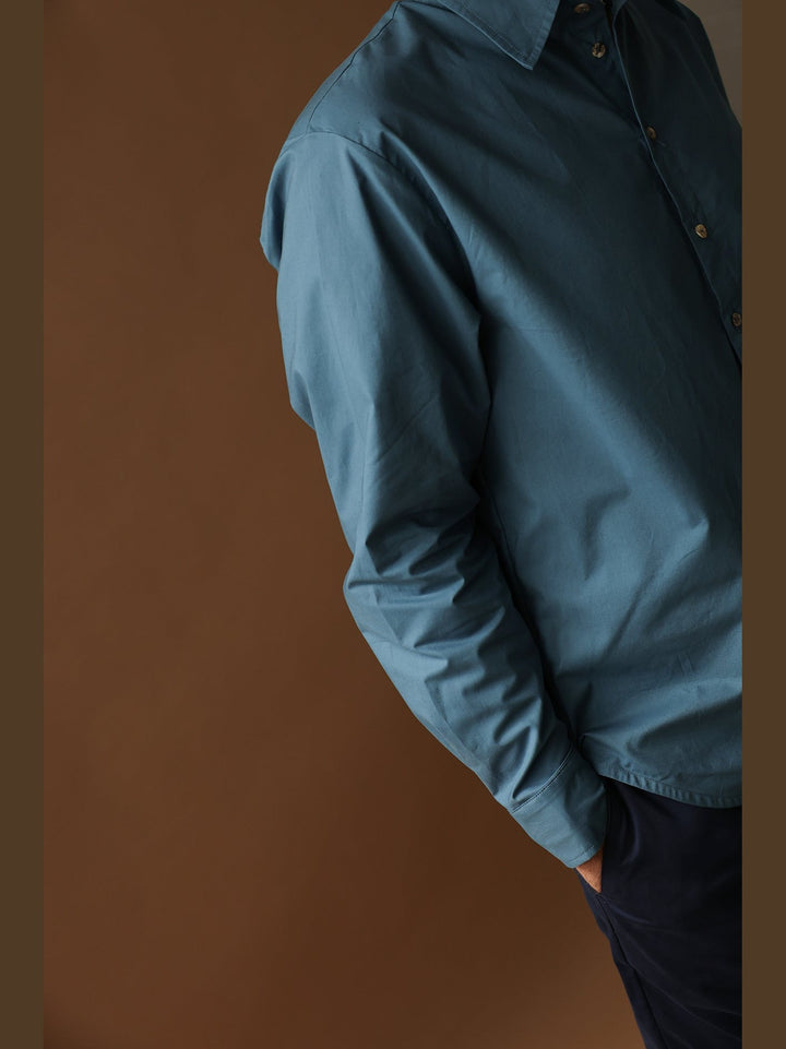 GENE - The Organic Cotton Line Shirt — Slate Blue - Fashion Roots