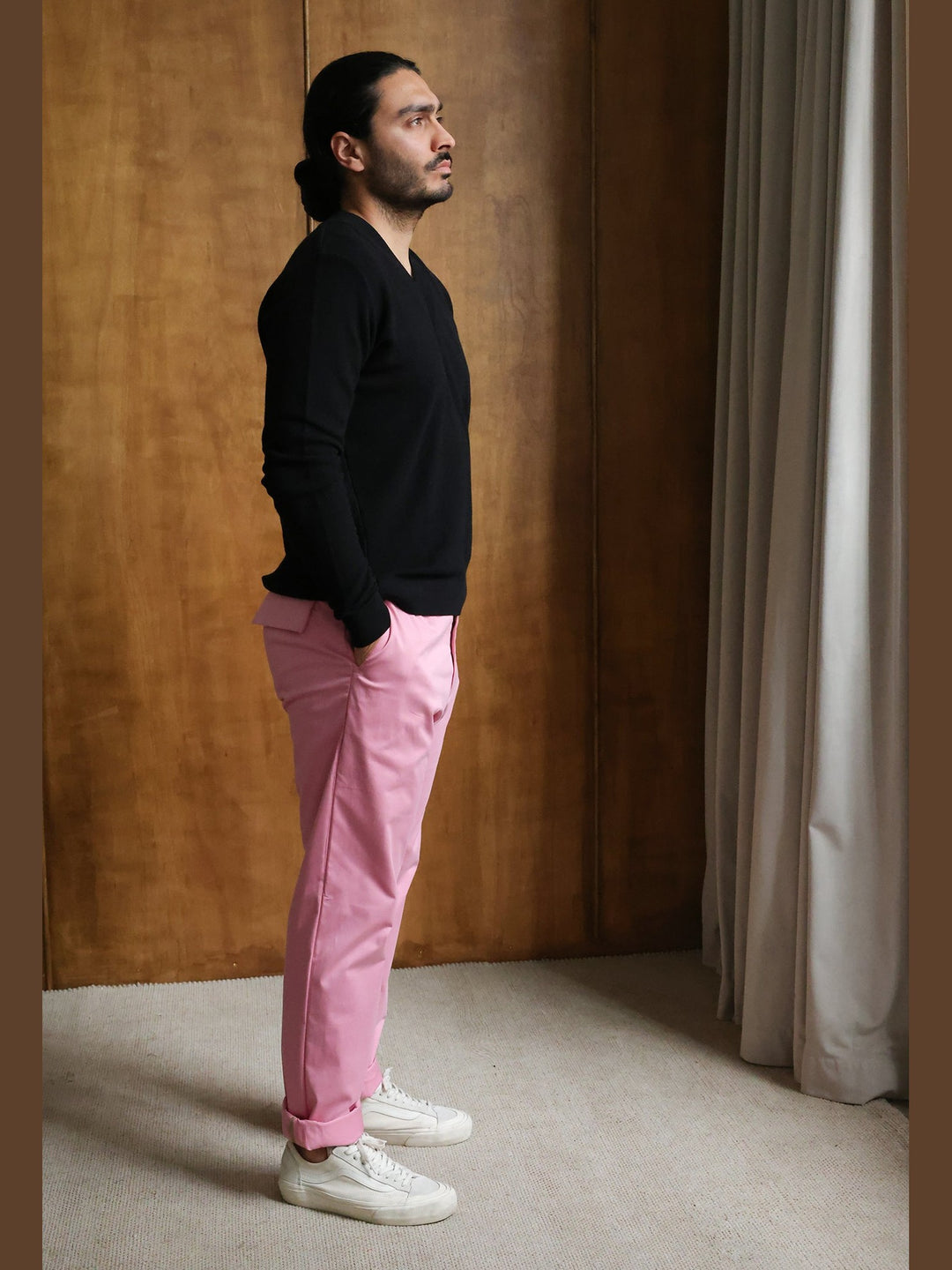 GENE - Pink Jude Cotton Trousers - Fashion Roots